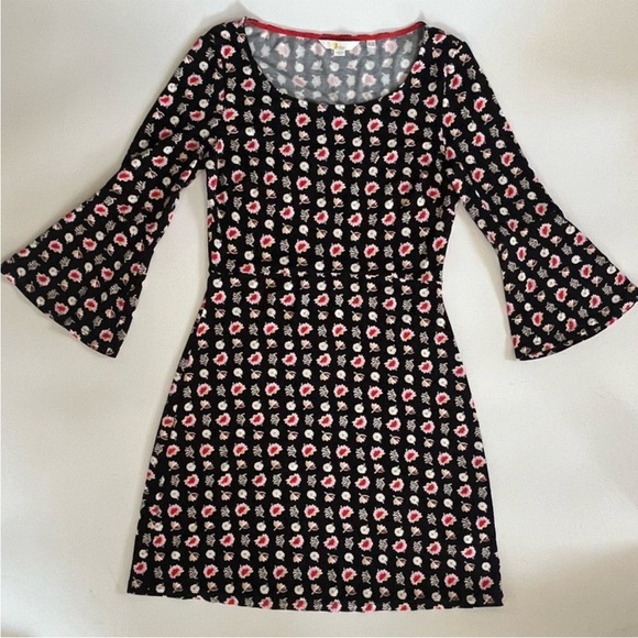 Boden Miriam Jersey Floral Tunic Dress Daisy Print Black Size 4 - Picture 4 of 9